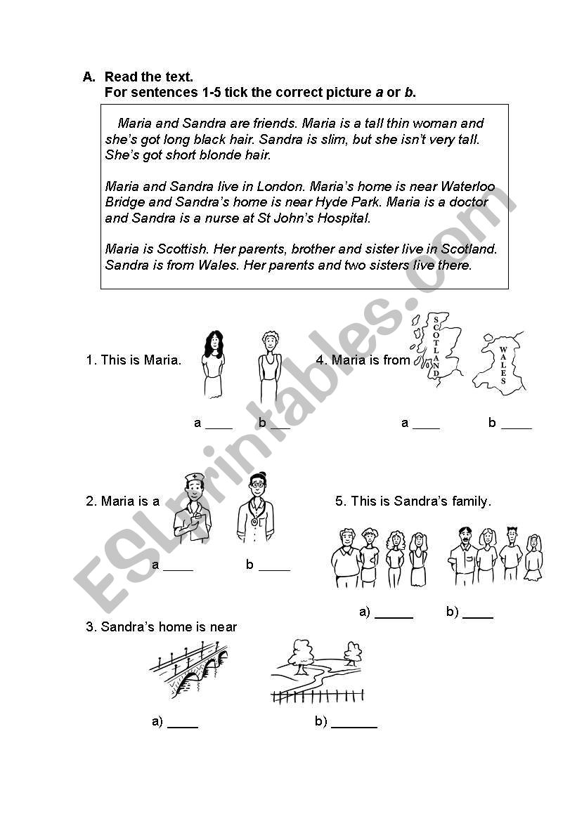 reading verb to be have got worksheet