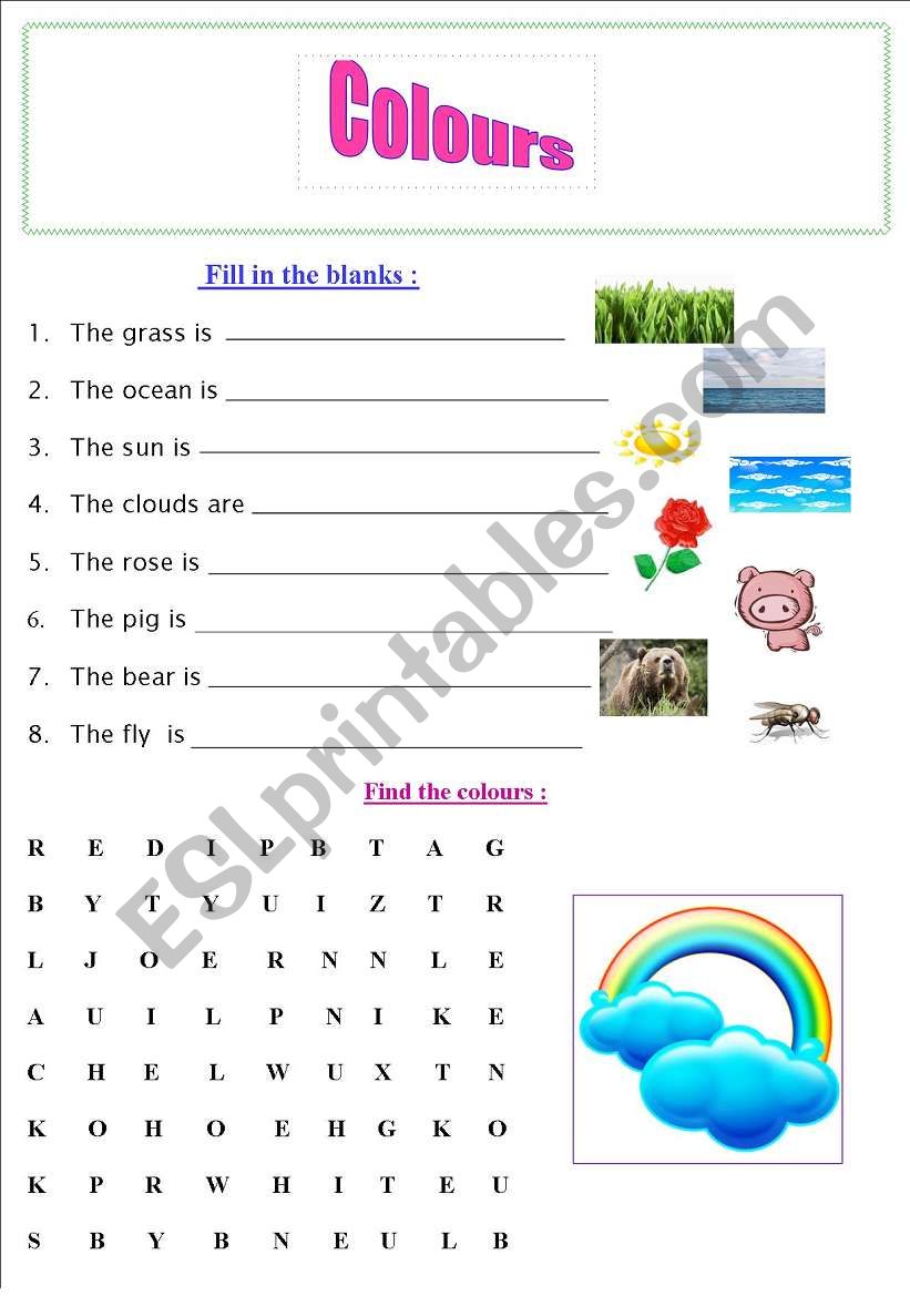 Colours worksheet