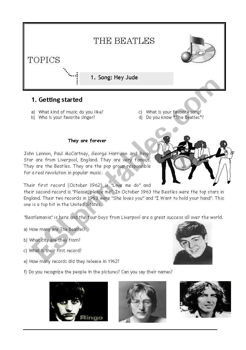 The Beatles worksheet