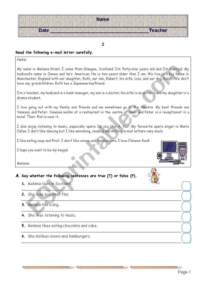 Test  worksheet