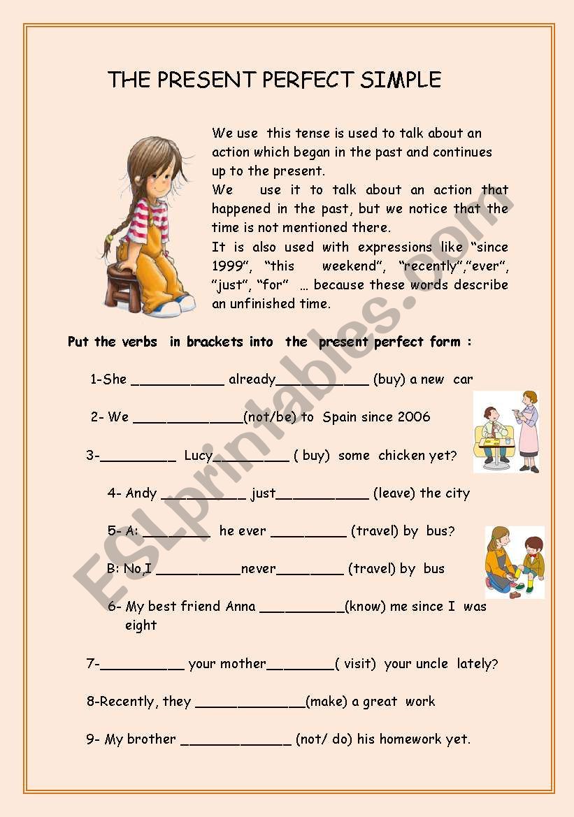 present perfect simple 2 pages