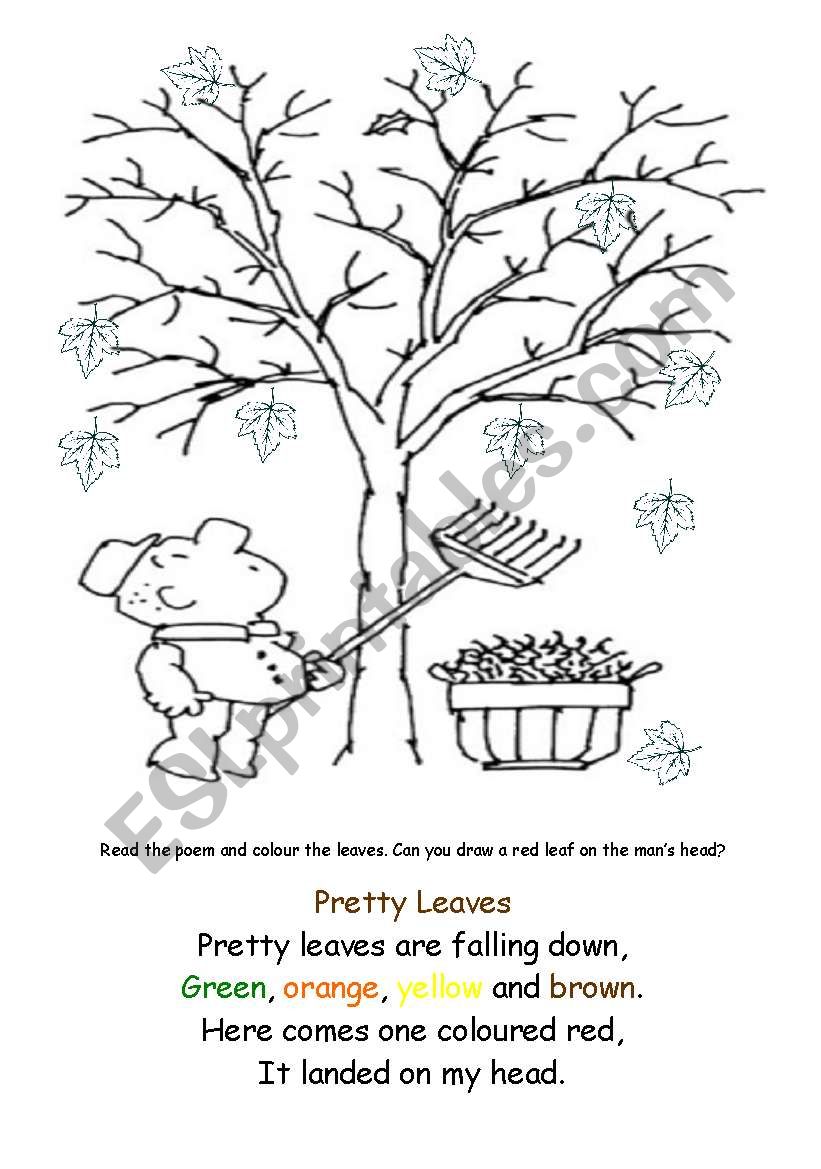 Pretty leaves worksheet