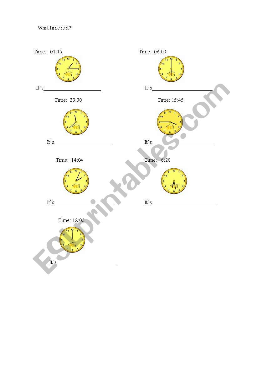 What time is it? worksheet