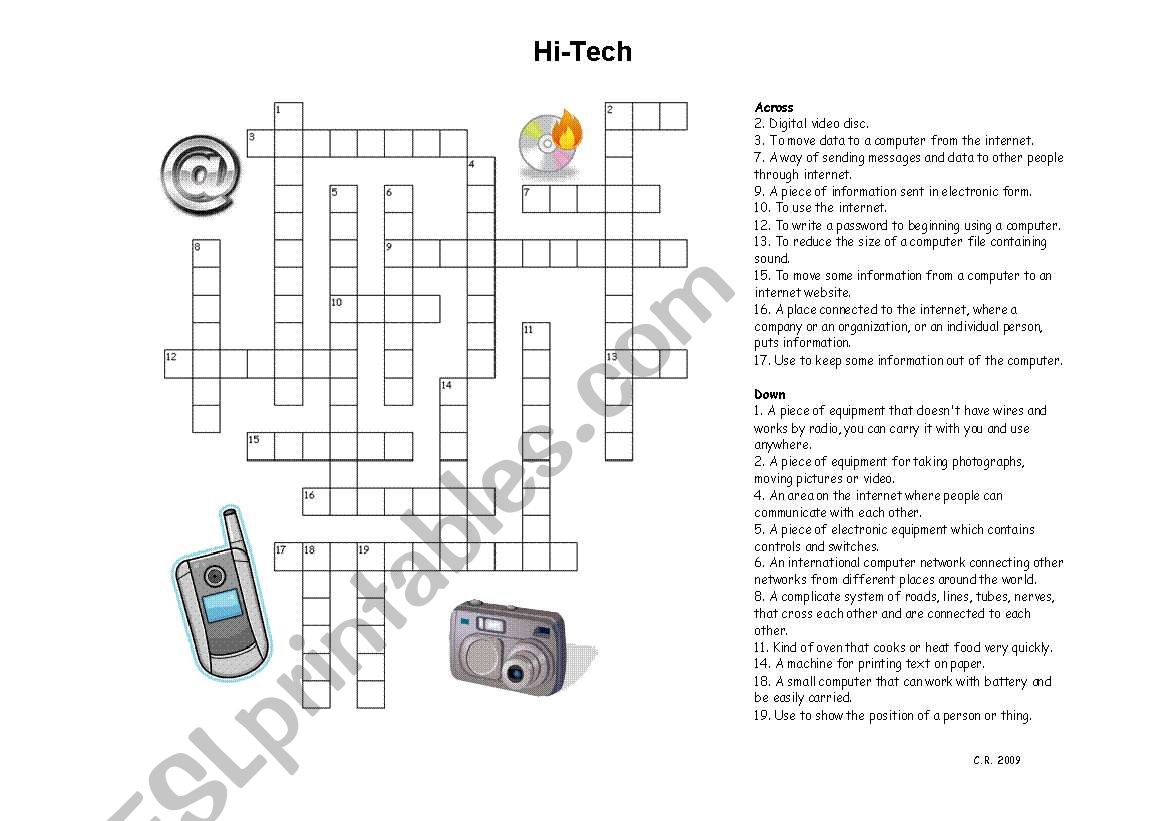 Hi-Tech Crossword worksheet