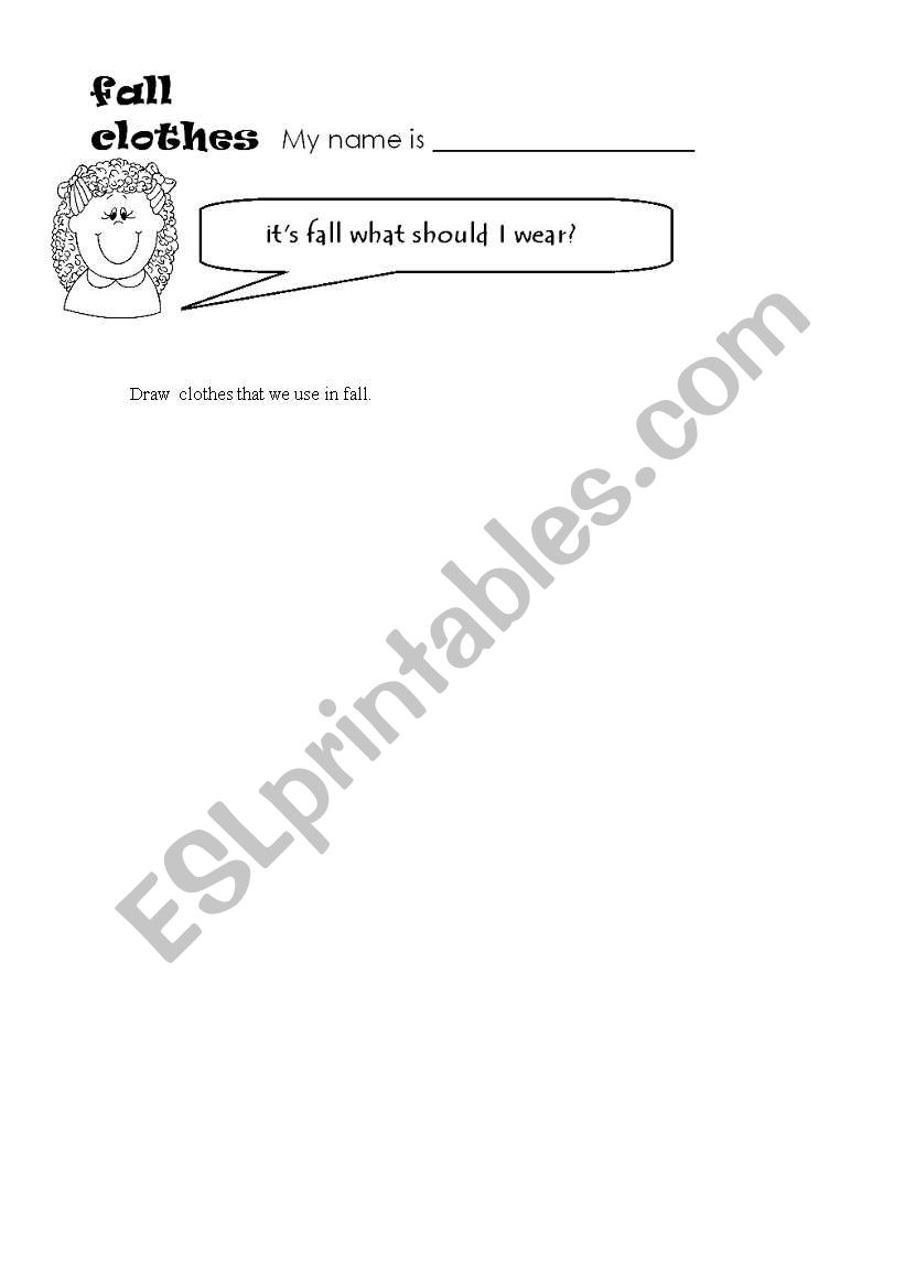 fall clothes worksheet