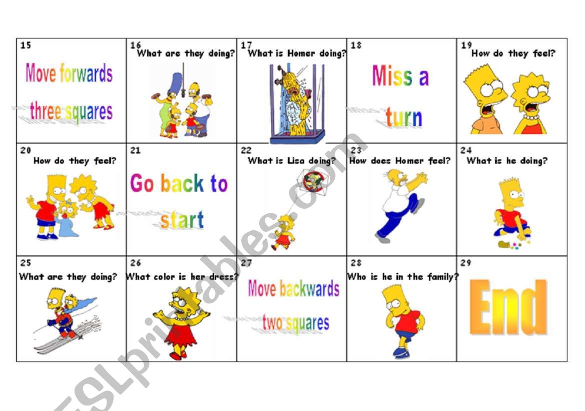 The simpsons game part 2 worksheet