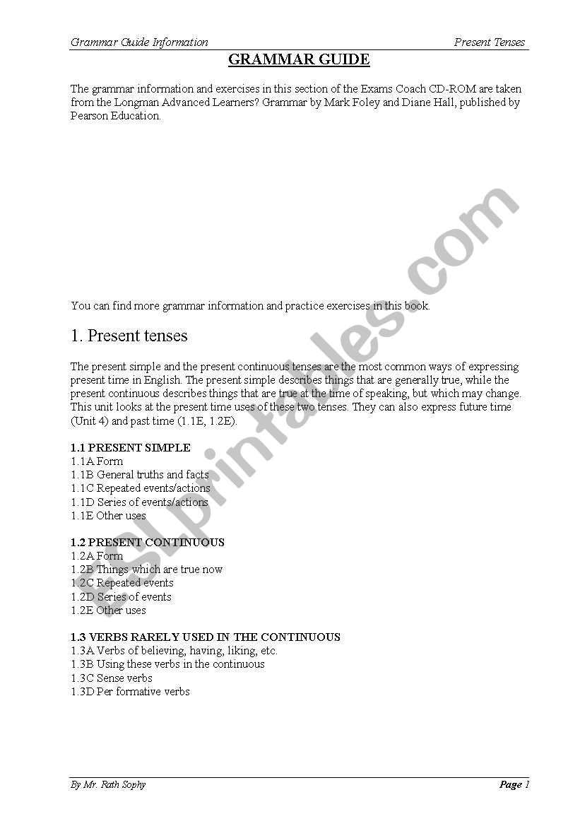 Present Simple worksheet