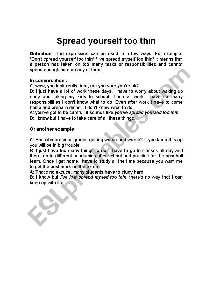 idiom worksheet