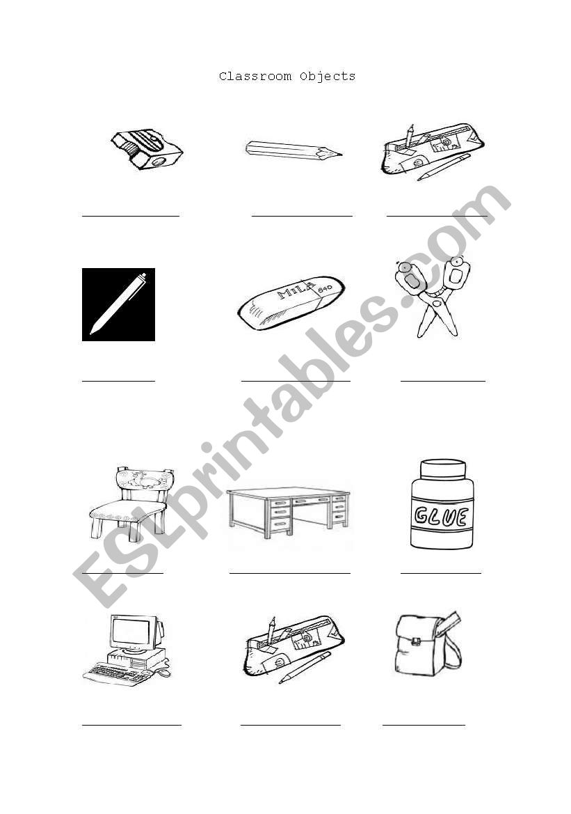 classroom objects mini dictionary
