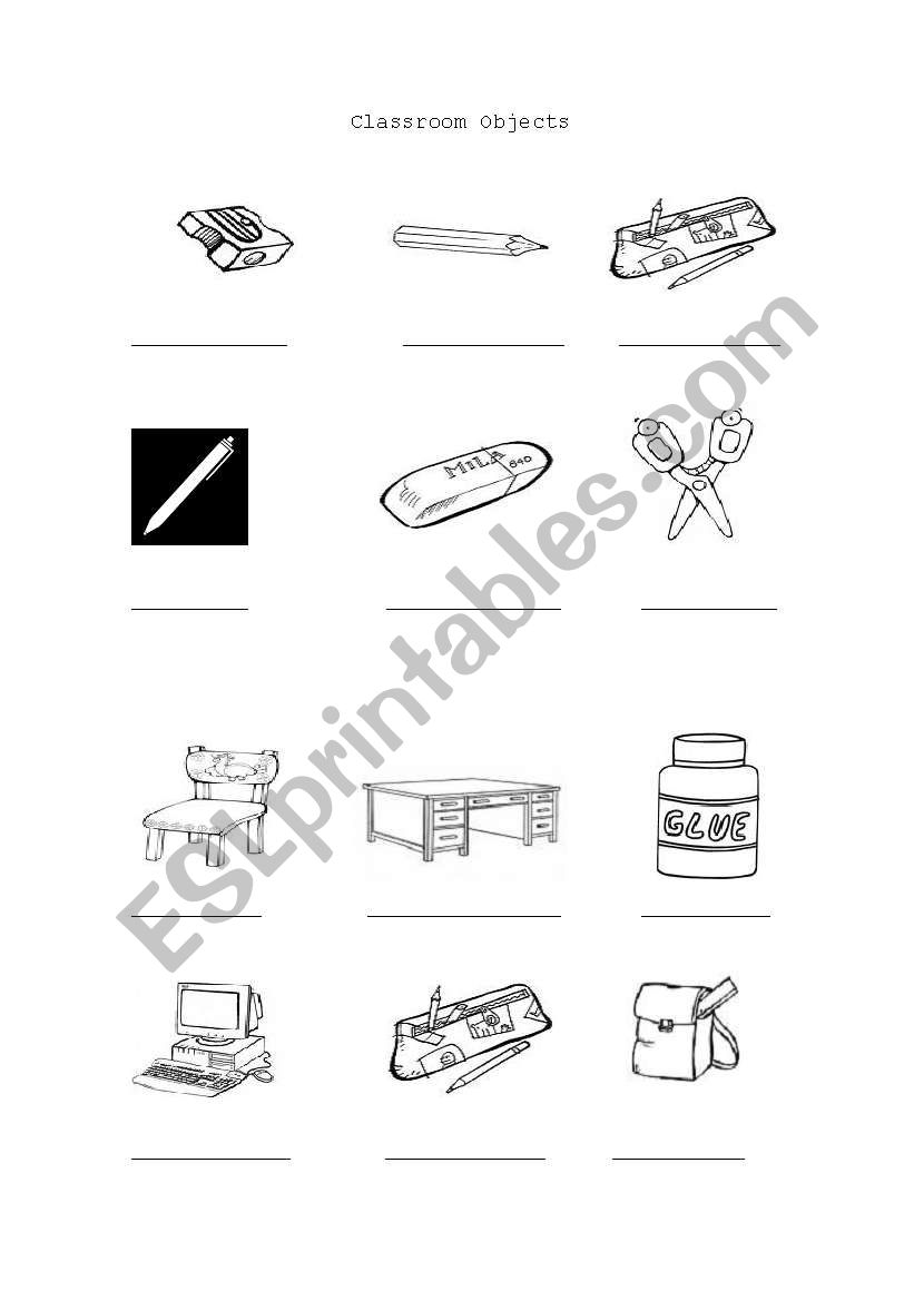 classroom objects mini dictionary