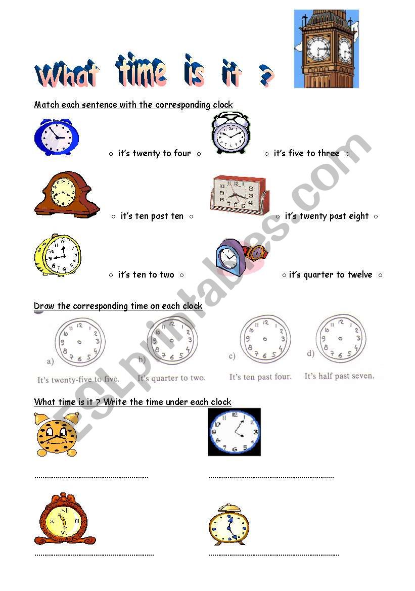 What time is it ? worksheet