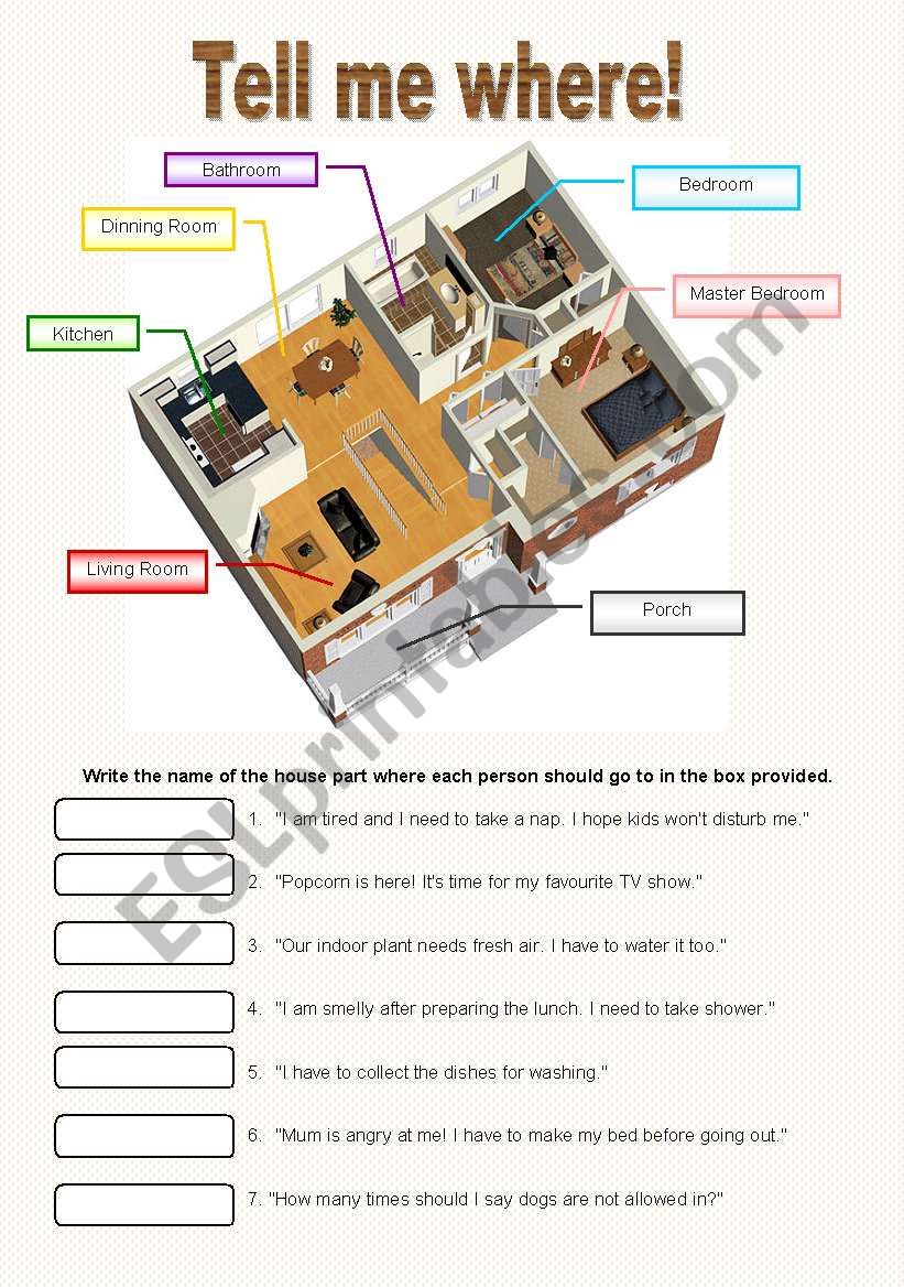 Where should each person go? worksheet