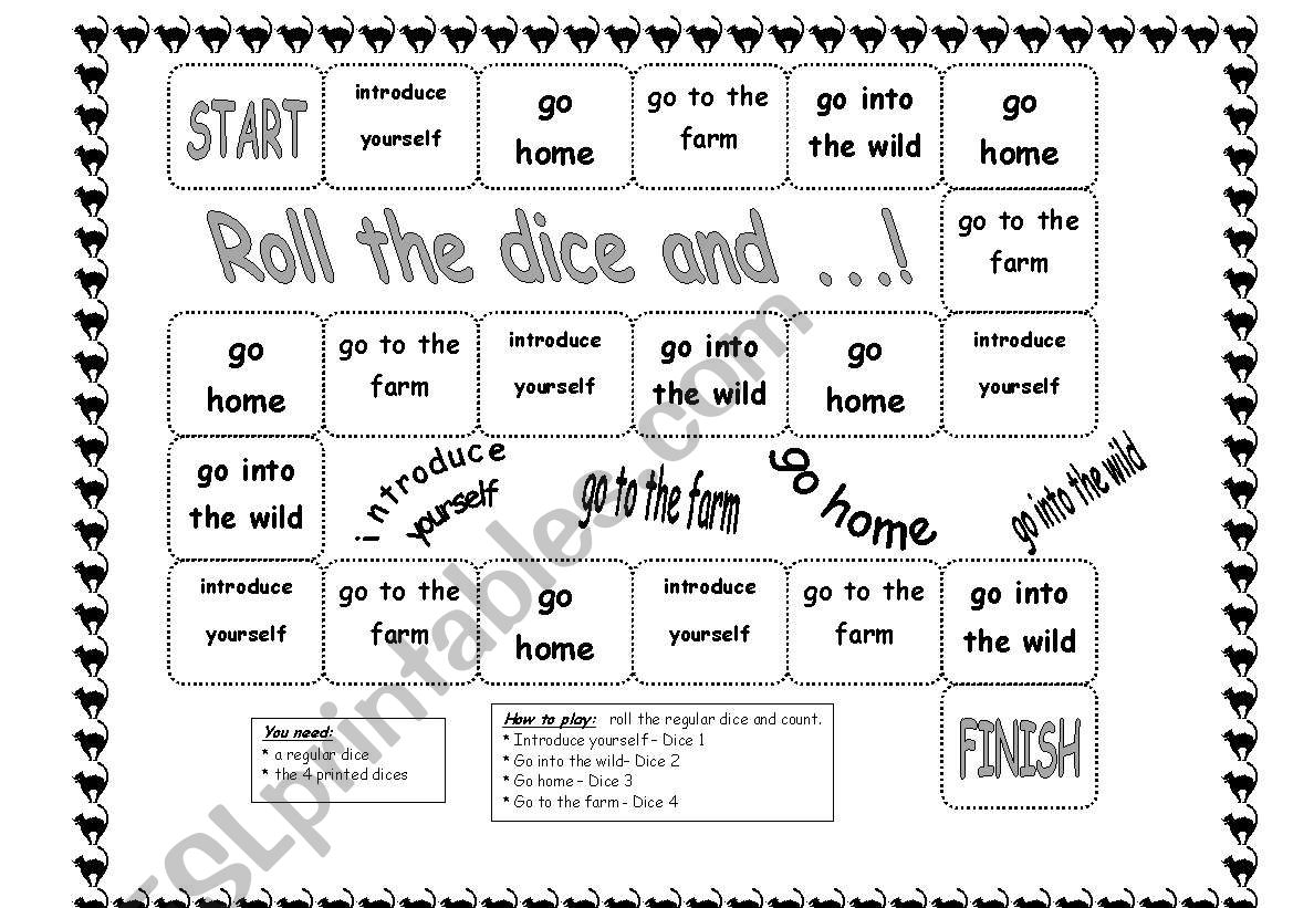 Roll the dice and...! worksheet