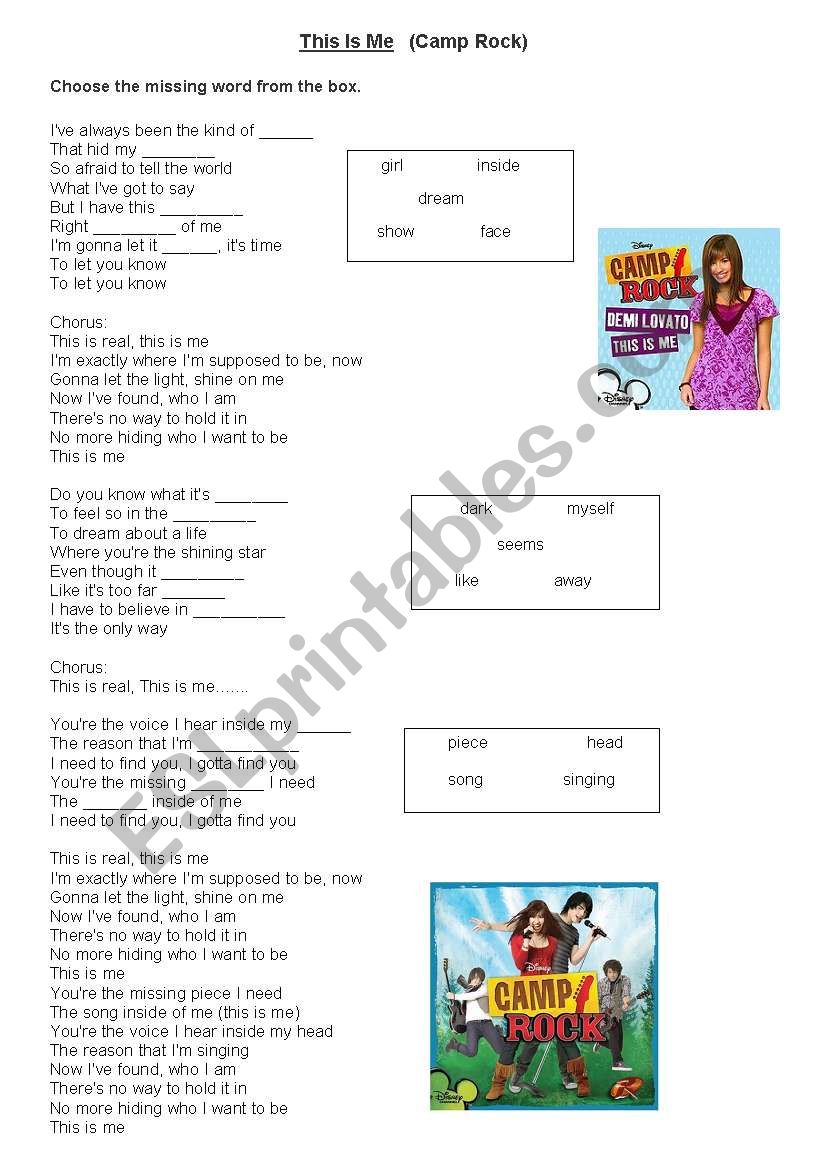 listening activity (song) worksheet