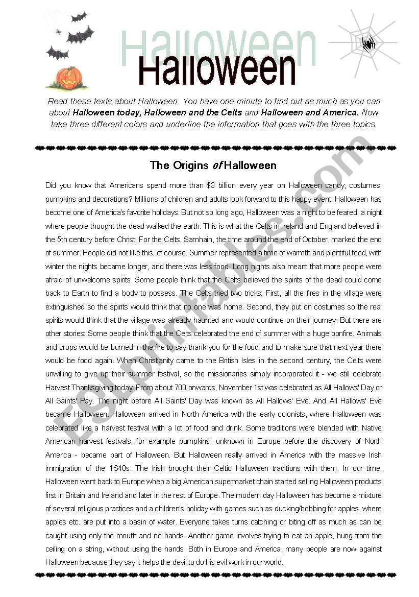 HALLOWEEN CROSSWORD worksheet