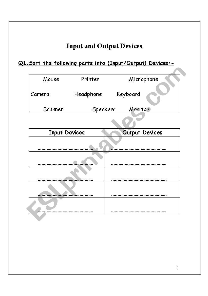 Computer Input /Output Devices