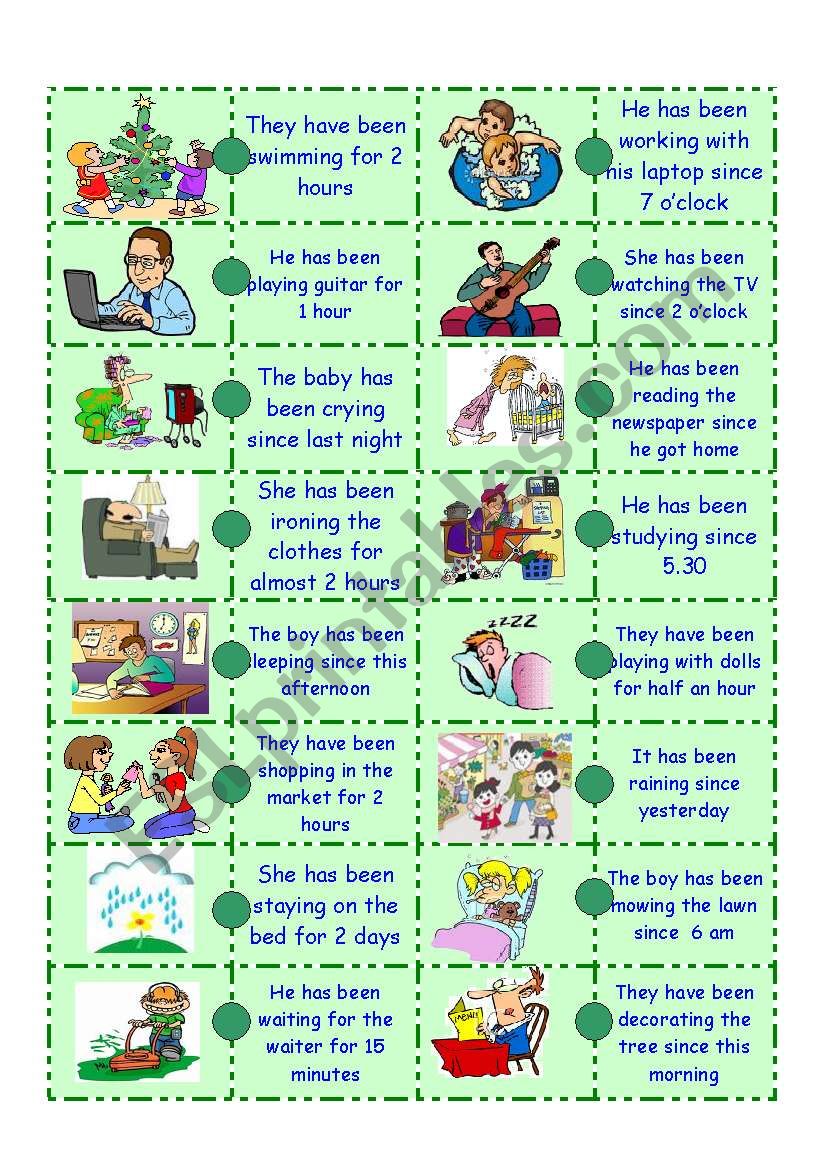 Present Perfect Continuous Domino