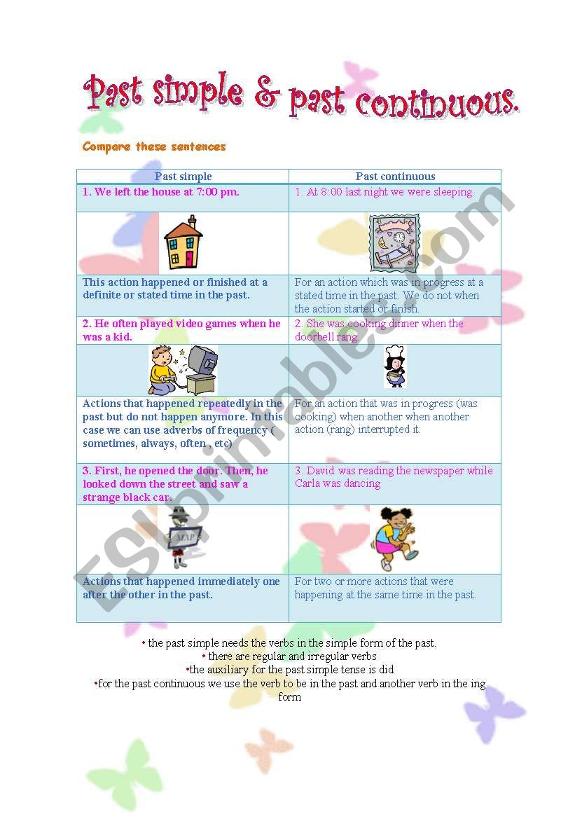 PAST SIMPLE & CONTINUOUS worksheet