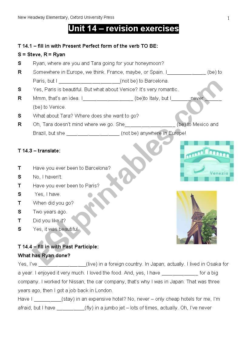 NEW HEADYWAY EKEMENTARY, revision exercises