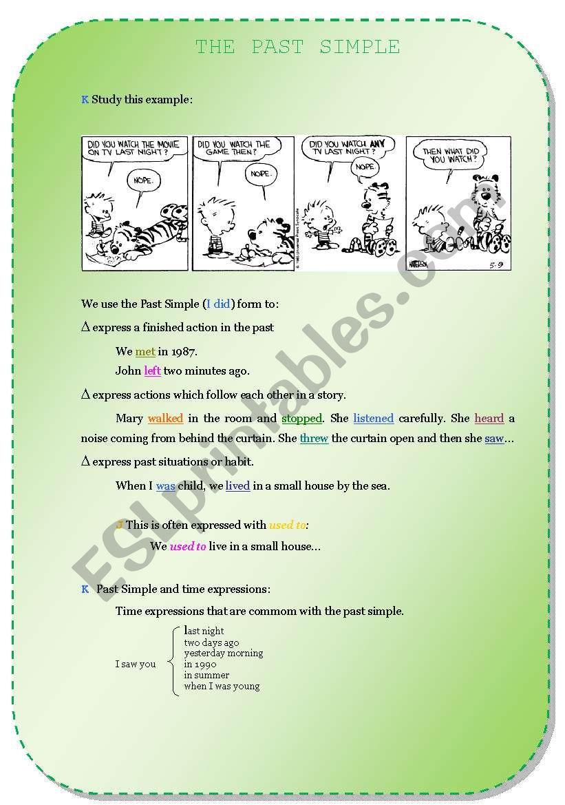 SIMPLE PAST worksheet