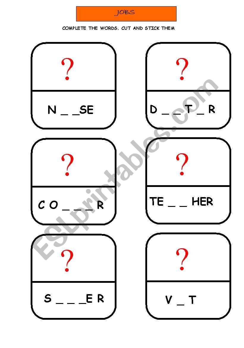 Jobs worksheet