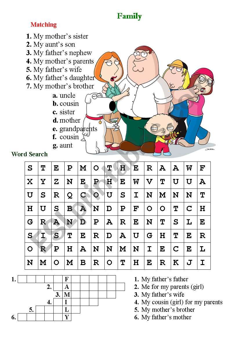 Family worksheet