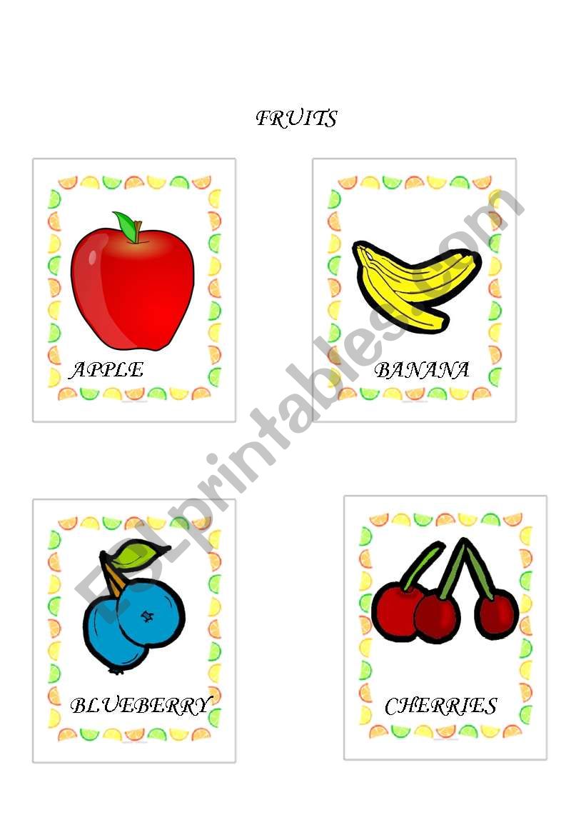 FRUIT FLASH CARDS worksheet