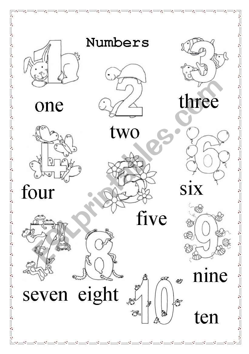 Numbers 1-10 worksheet