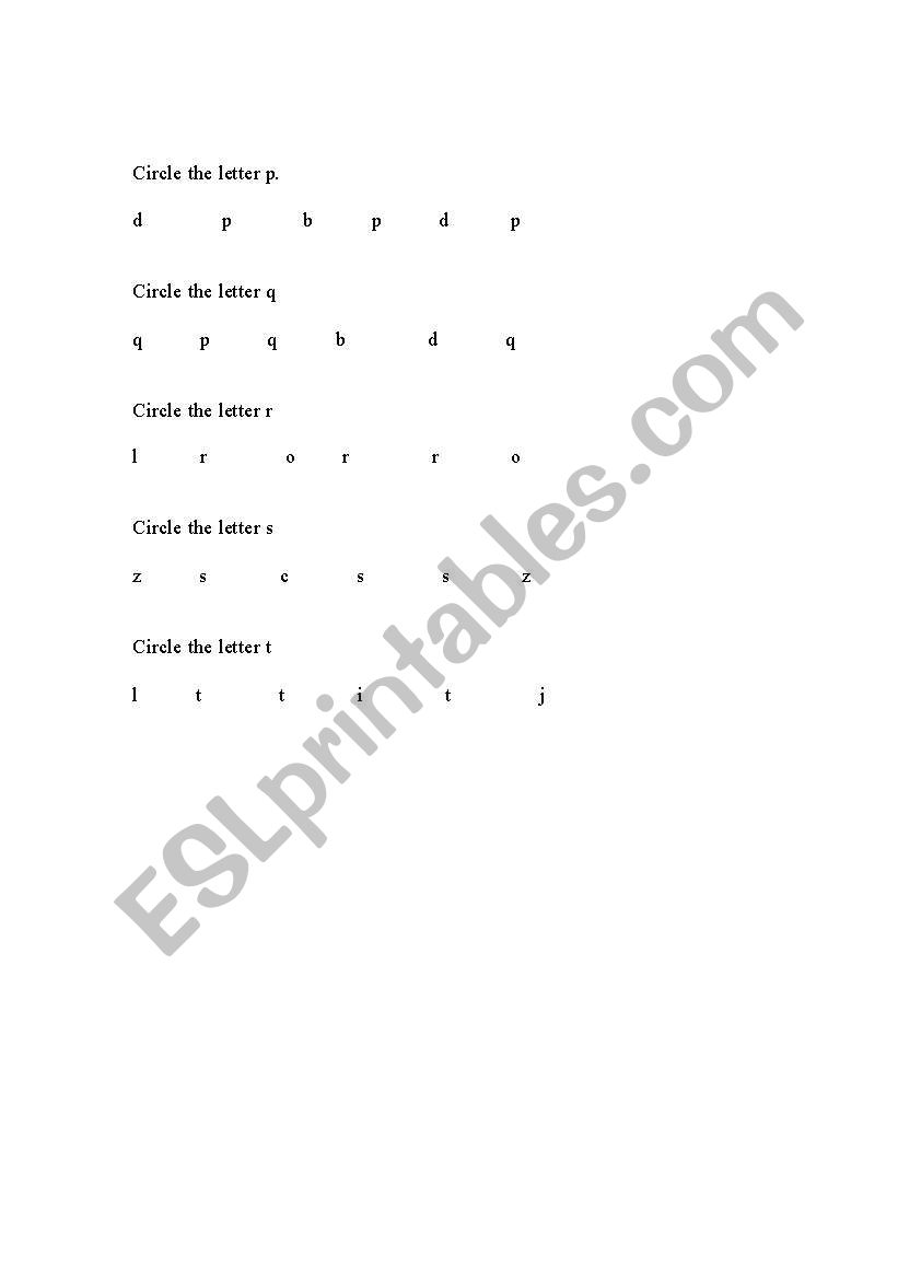 letter p worksheet