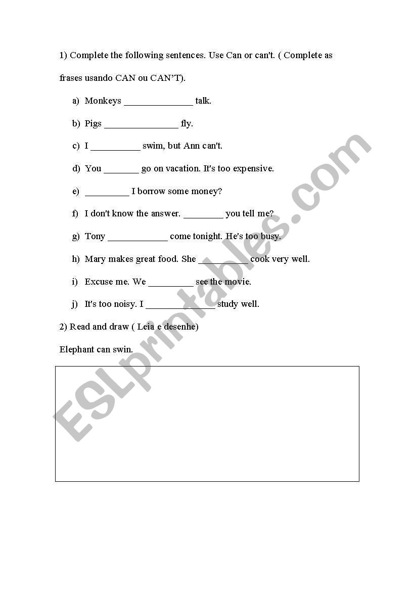 Modal Verb CAN worksheet
