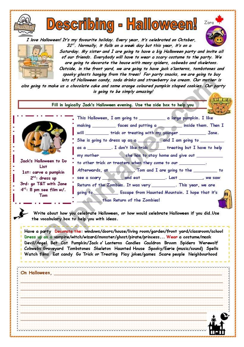 Describing - Halloween! worksheet