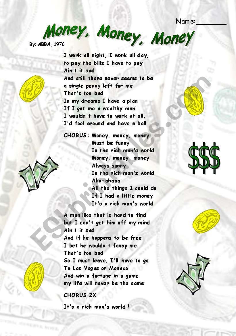 Abba song Â´Money, money, moneyÂ´