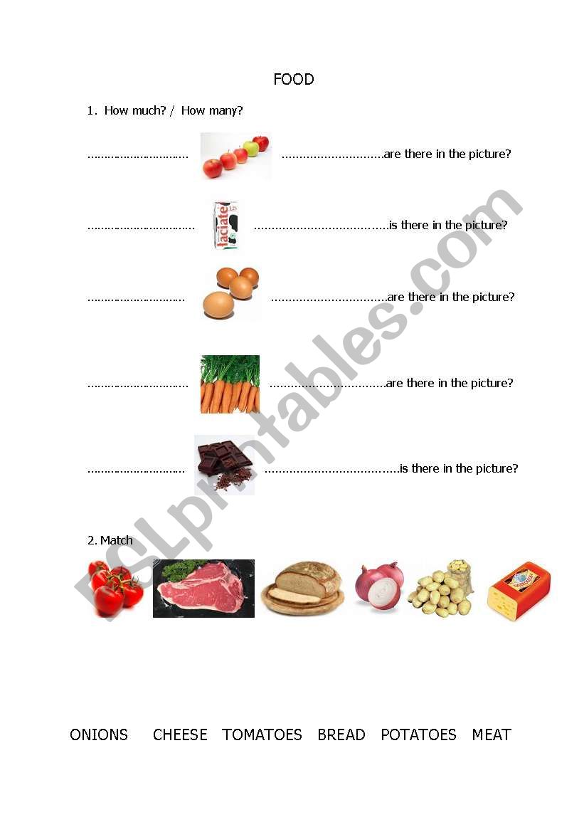 food worksheet