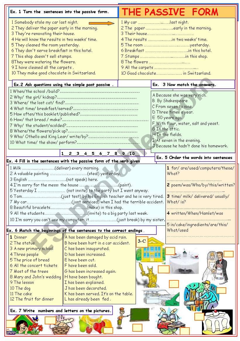 The passive form worksheet