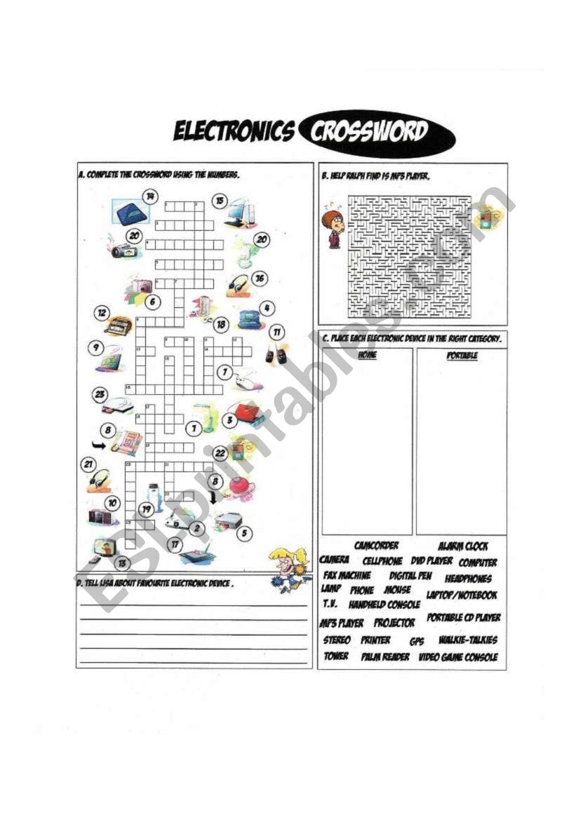 Electronics_Crossword & Mini-Tasks