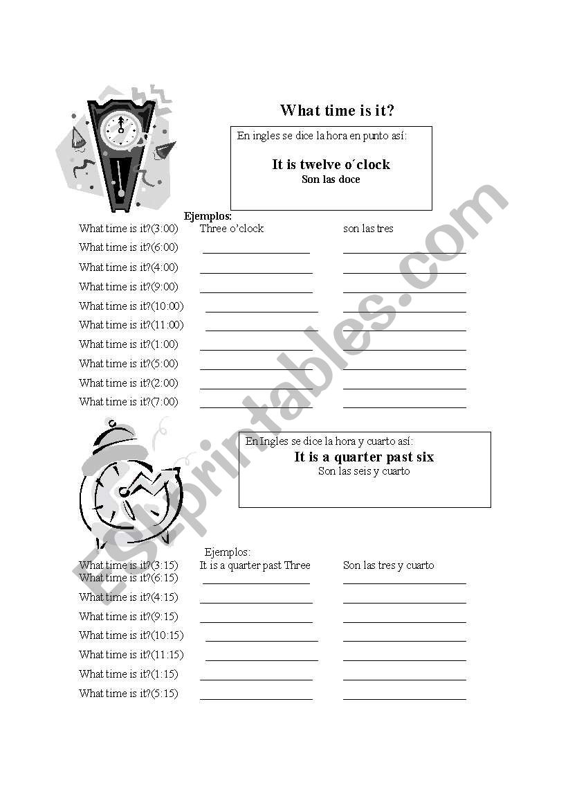 what time is it worksheet