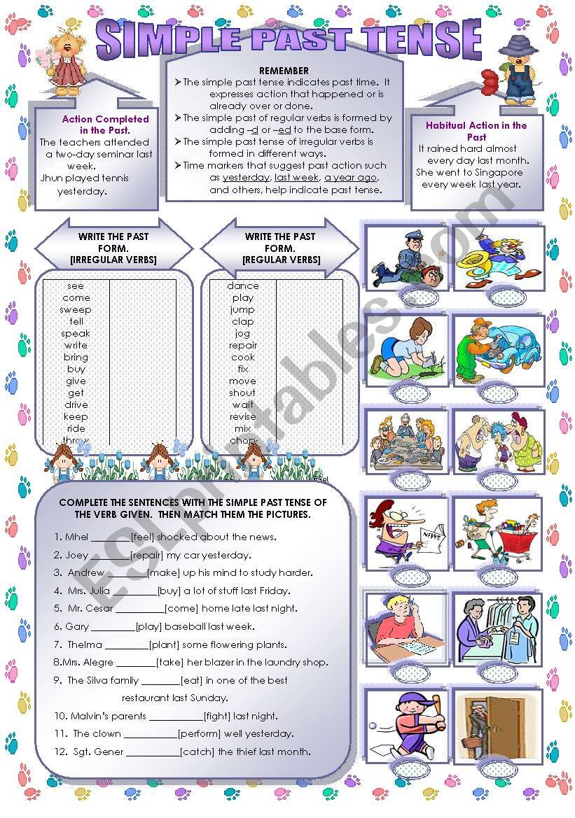 SIMPLE PAST TENSE worksheet