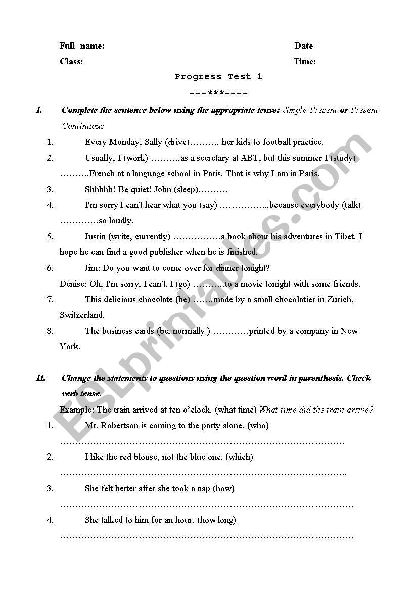 simple present or present continous