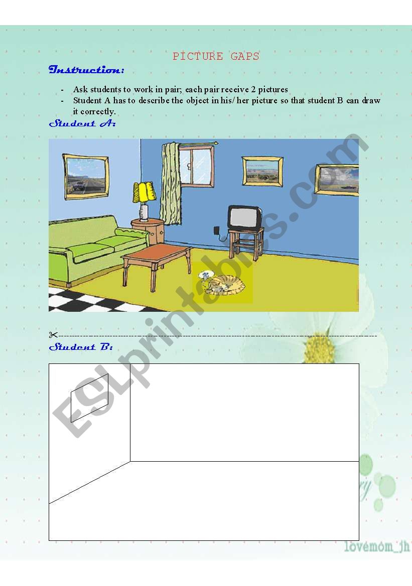 Picture gaps worksheet