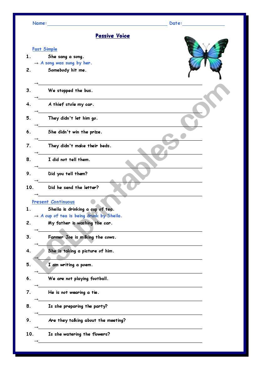 Passive Voice - Exercises 2 worksheet
