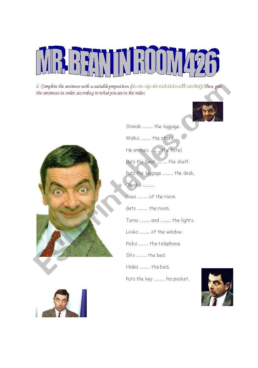 Mr. Bean worksheet