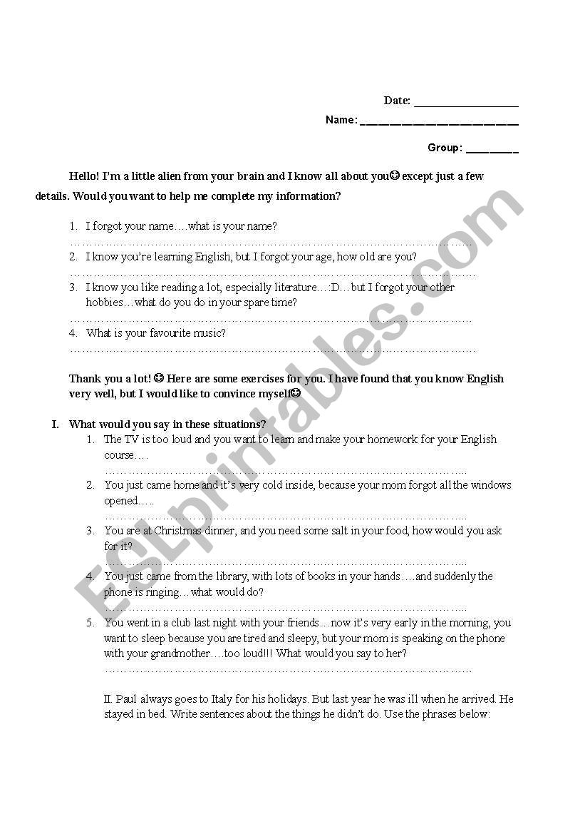revising past simple worksheet