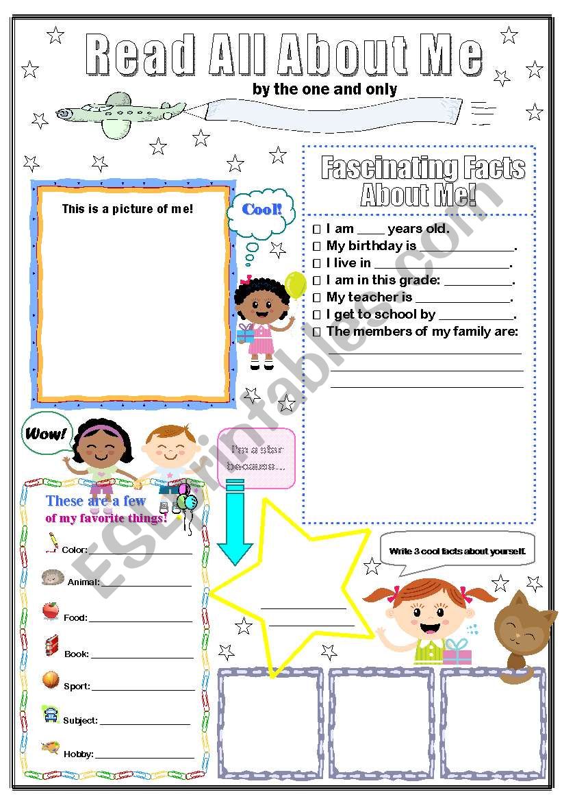 All about me poster worksheet