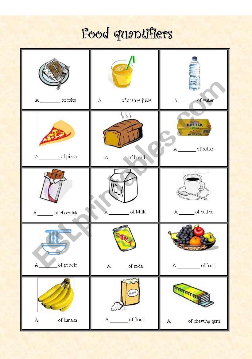 Food quantifiers and containers