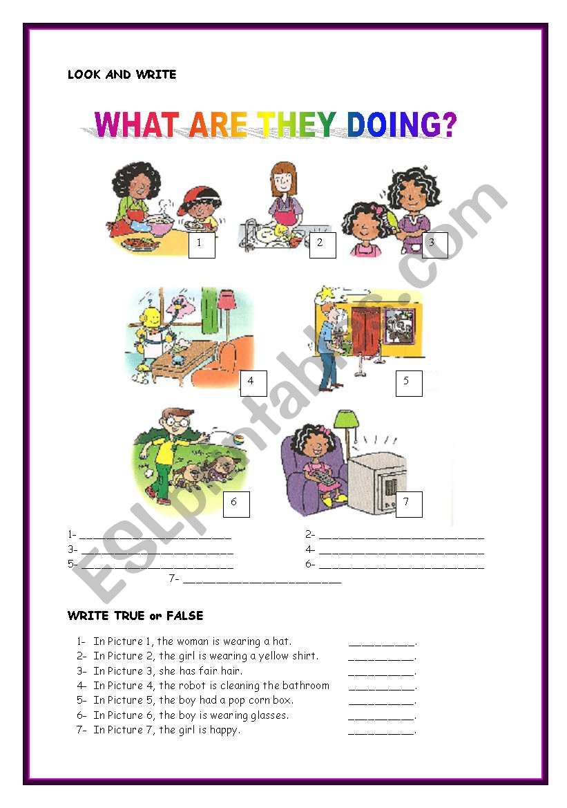 WHAT ARE THEY DOING? worksheet