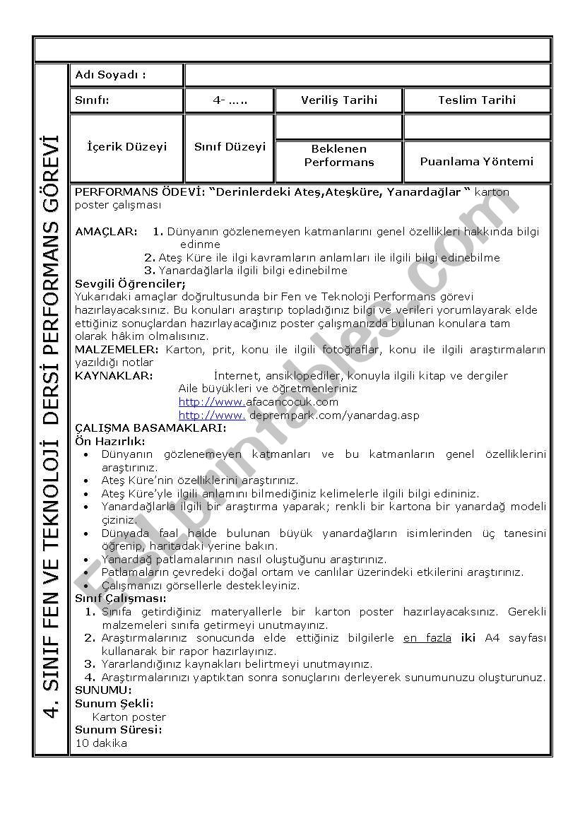 science performance3 worksheet