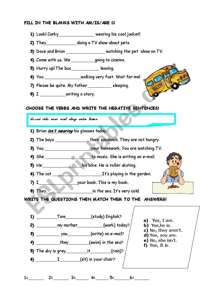 am/is/are worksheet