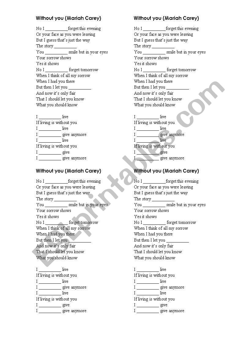 Song worksheet