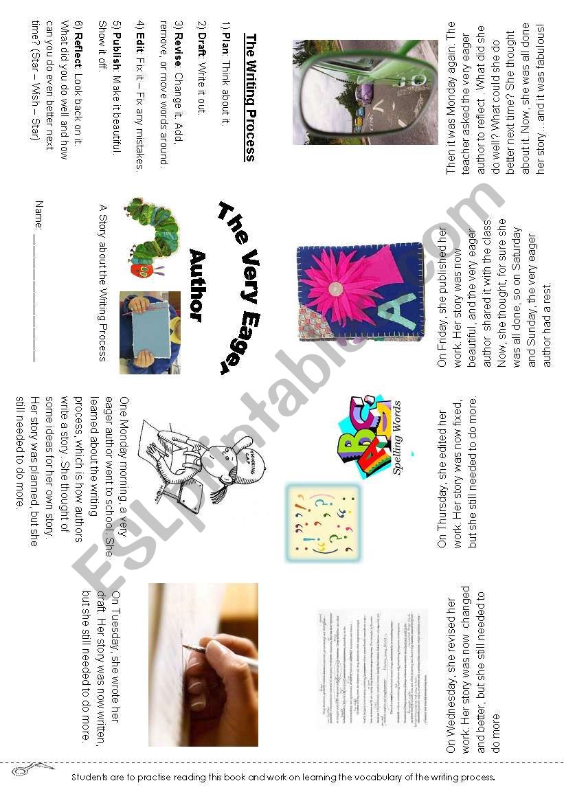 Editable The Very Eager Author Minibook 3 pages - Sample then Boys and Girls worksheets too!