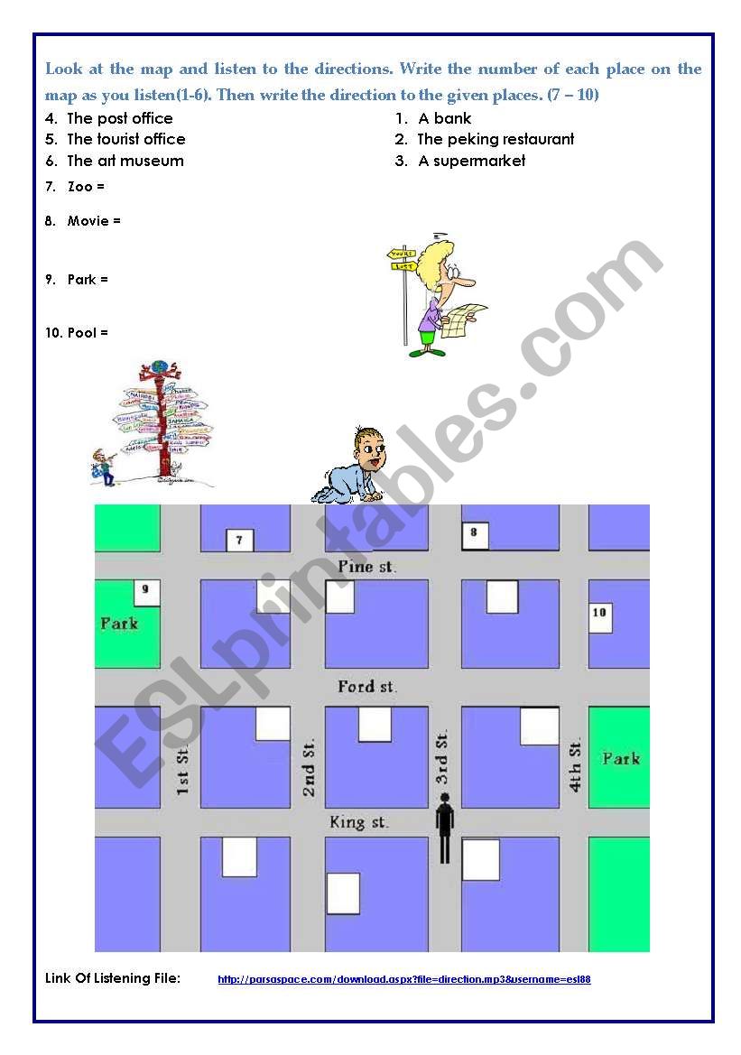 Giving  Direction worksheet